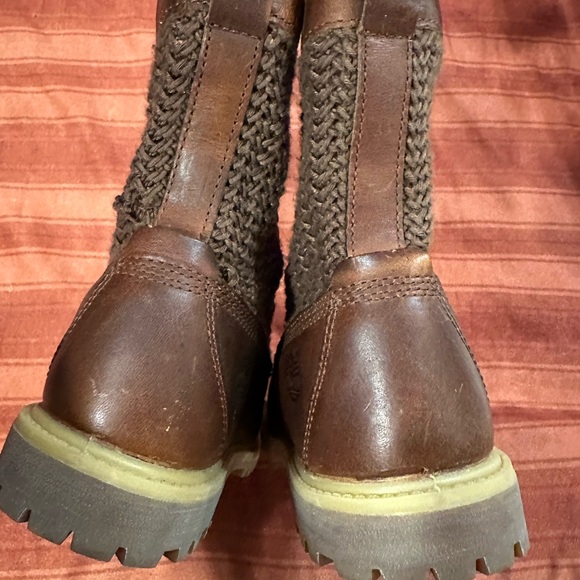 TIMBERLAND Women's Open Weave Brown Combat Boots A14A9 Anti Fatigue Lug Sole 7 - Picture 6 of 13